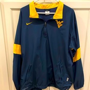 Nike team issue pullover. 1/4 zip. WVU, West Virginia University.